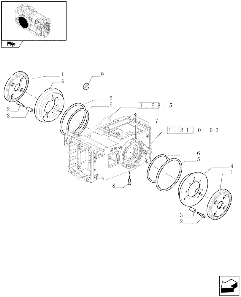 Схема запчастей Case IH MAXXUM 110 - (1.65.3) - REAR AXLE - BRAKES (05) - REAR AXLE