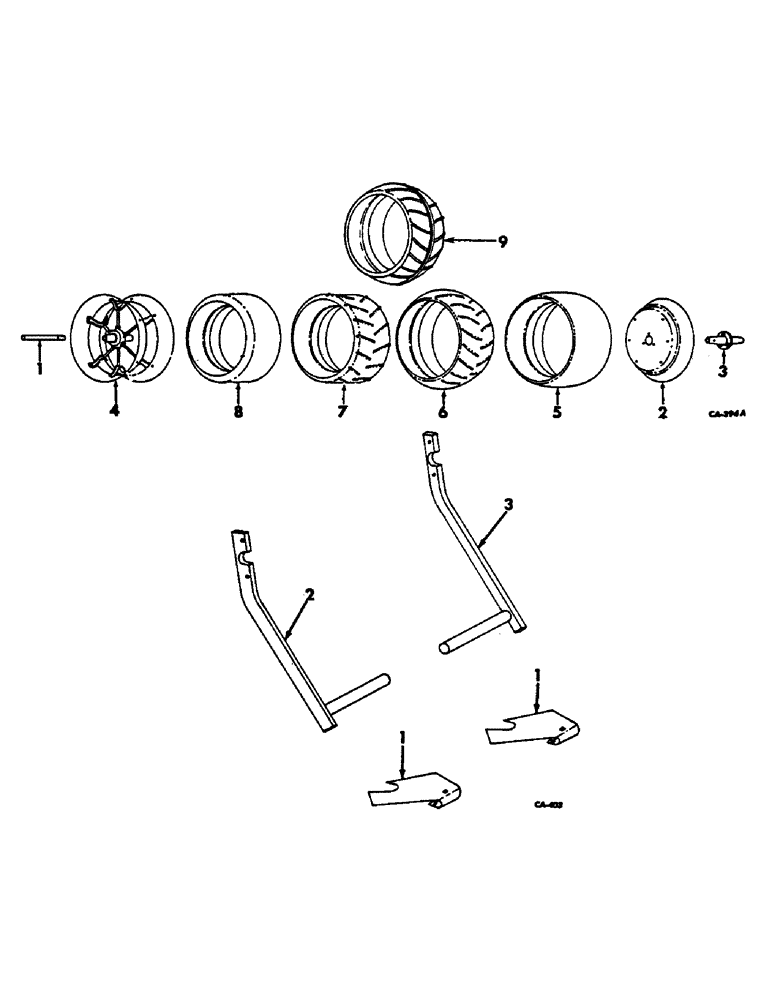 Схема запчастей Case IH 96 - (AC-10[A]) - WHEEL SCRAPERS, ONE PER ROW 