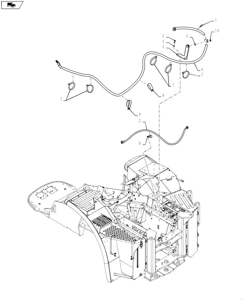 Схема запчастей Case IH STEIGER 400 - (41.200.04) - EMERGENCY STEERING PUMP WIRING LAYOUT - EUROPE ONLY (41) - STEERING