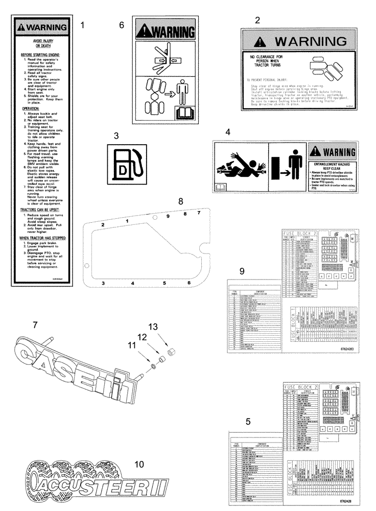 Схема запчастей Case IH STEIGER 335 - (09-51) - DECALS (09) - CHASSIS