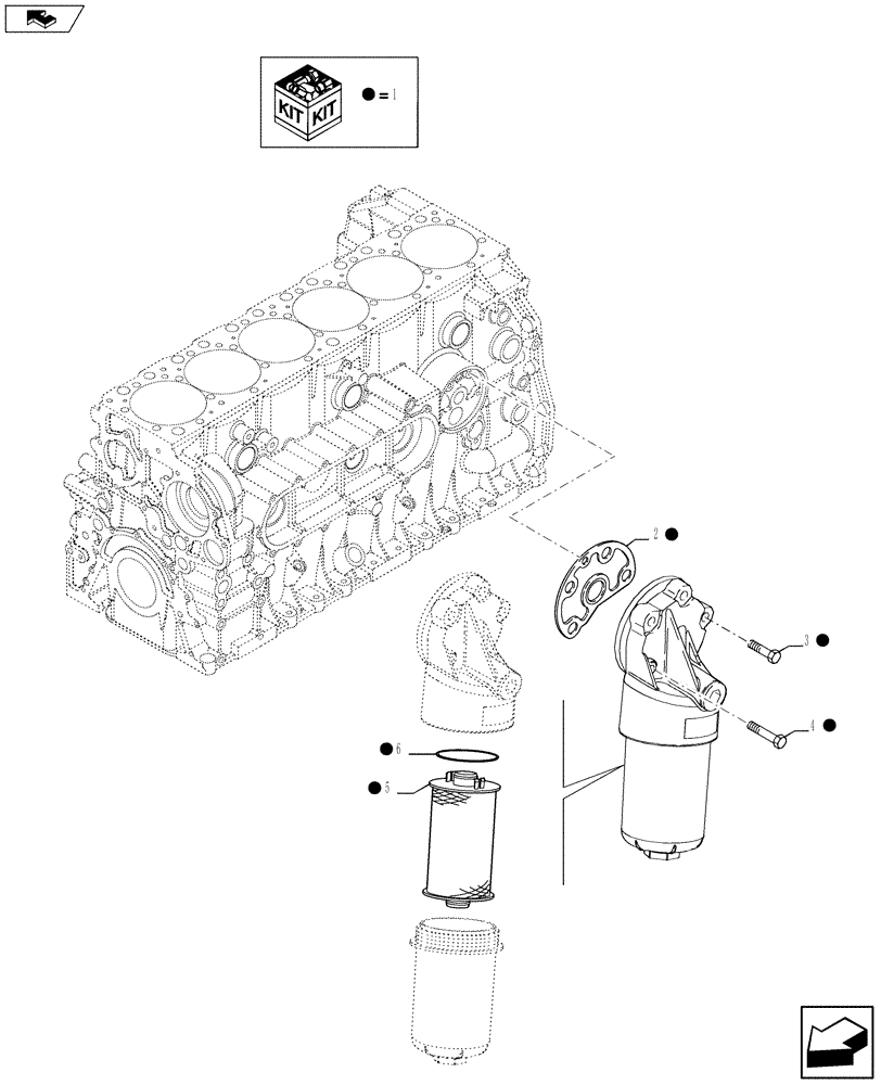 Схема запчастей Case IH 635 - (10.206.02) - FILTER ENGINE OIL- SUPPORT (10) - ENGINE