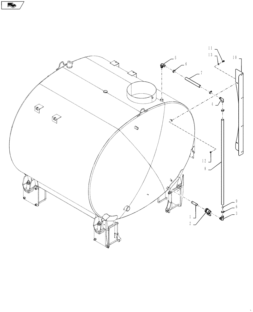 Схема запчастей Case IH 4430 - (65.901.02) - PRODUCT TANK SIGHT GAUGE (65) - TANKS (NOT FUEL TANKS)