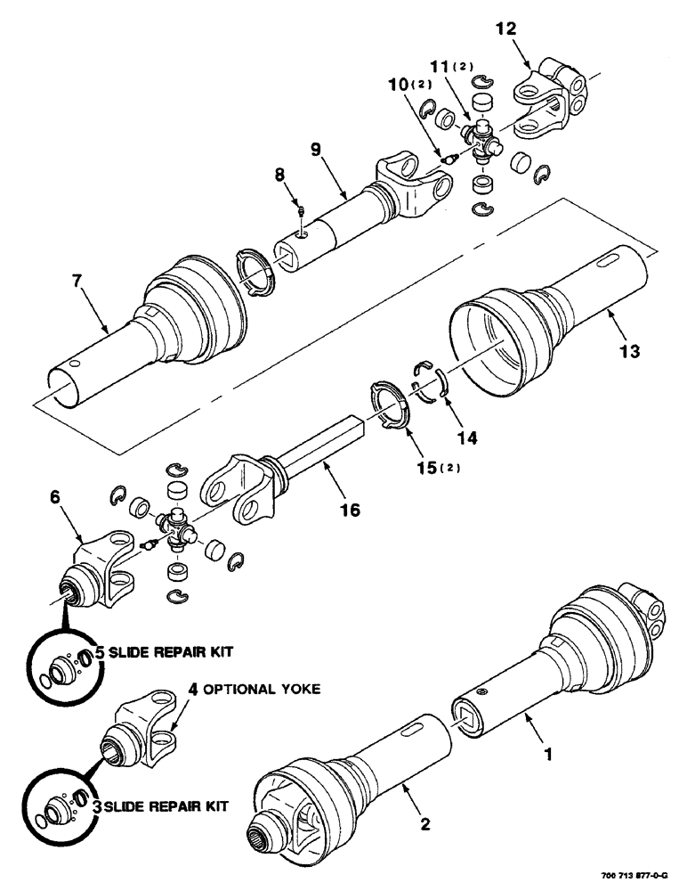 Схема запчастей Case IH DC515 - (2-04) - DRIVELINE ASSEMBLY, NEAPCO (09) - CHASSIS