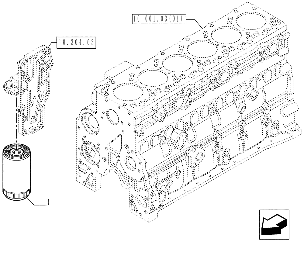 Схема запчастей Case IH P140 - (10.206.02) - OIL FILTERS - ENGINE (10) - ENGINE