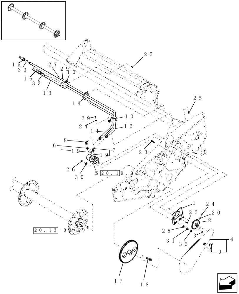 Схема запчастей Case IH HSX142 - (20.19.01[1]) - REEL DRIVE, HYDRAULIC, BSN (35) - HYDRAULIC SYSTEMS