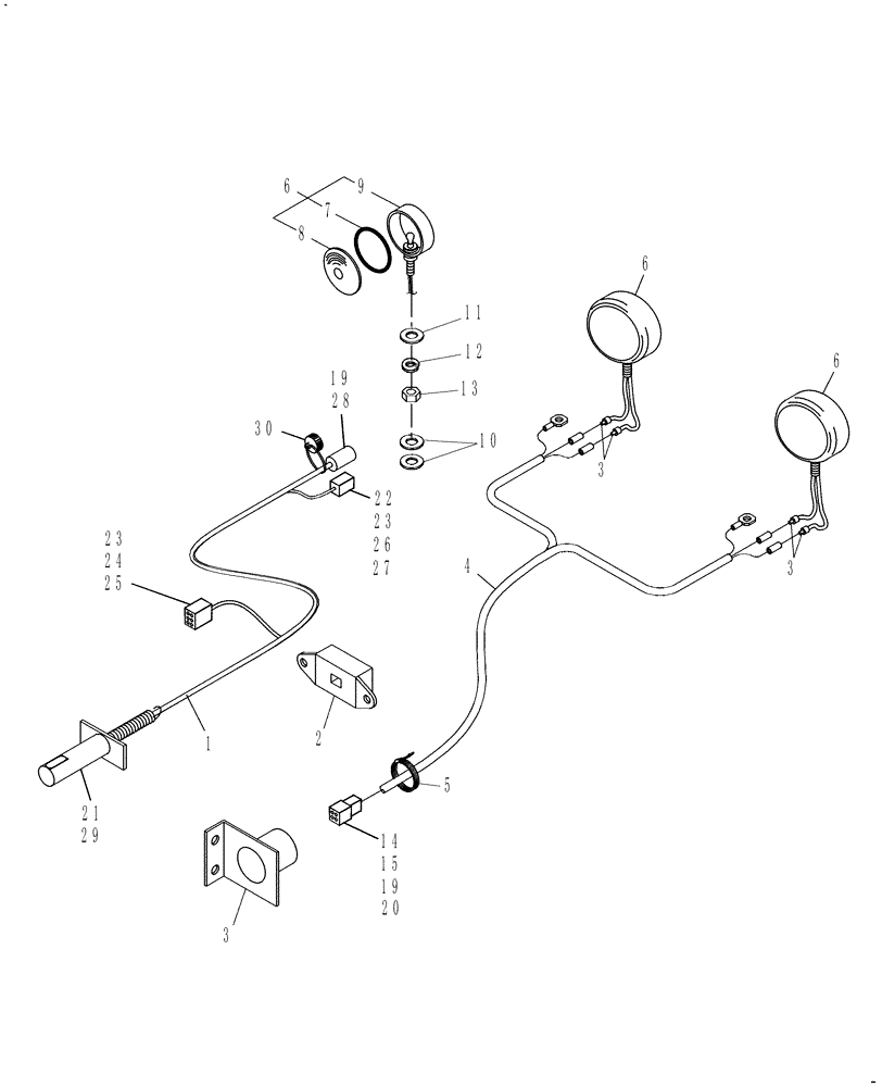 Схема запчастей Case IH SCX100 - (06.01) - TAIL LIGHTS & WIRING (06) - ELECTRICAL