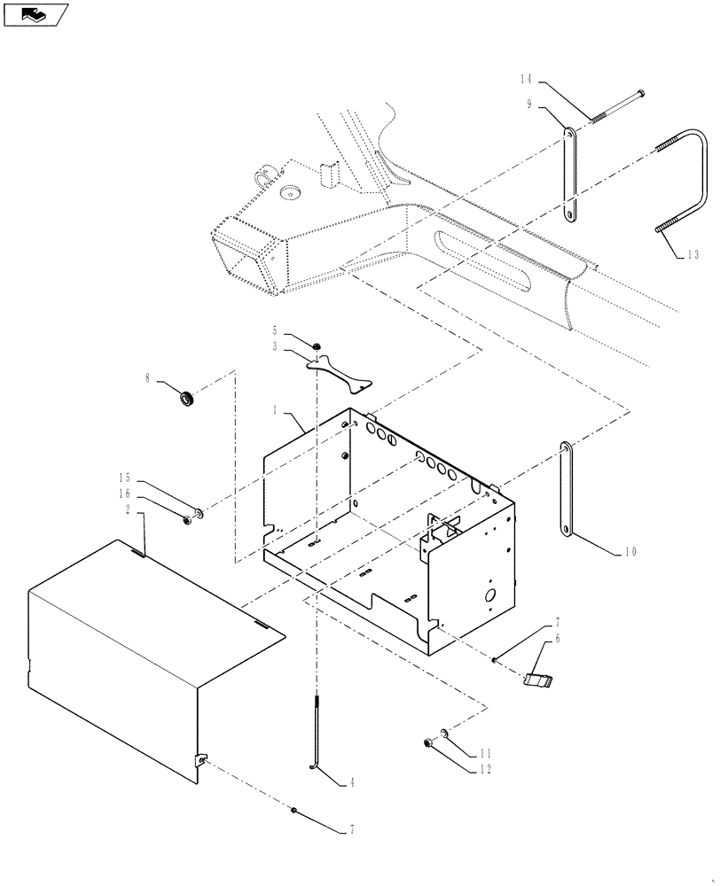 Схема запчастей Case IH 3230 - (55.301.01[02]) - BATTERY BOX GROUP - ASN Y9T026054 (55) - ELECTRICAL SYSTEMS