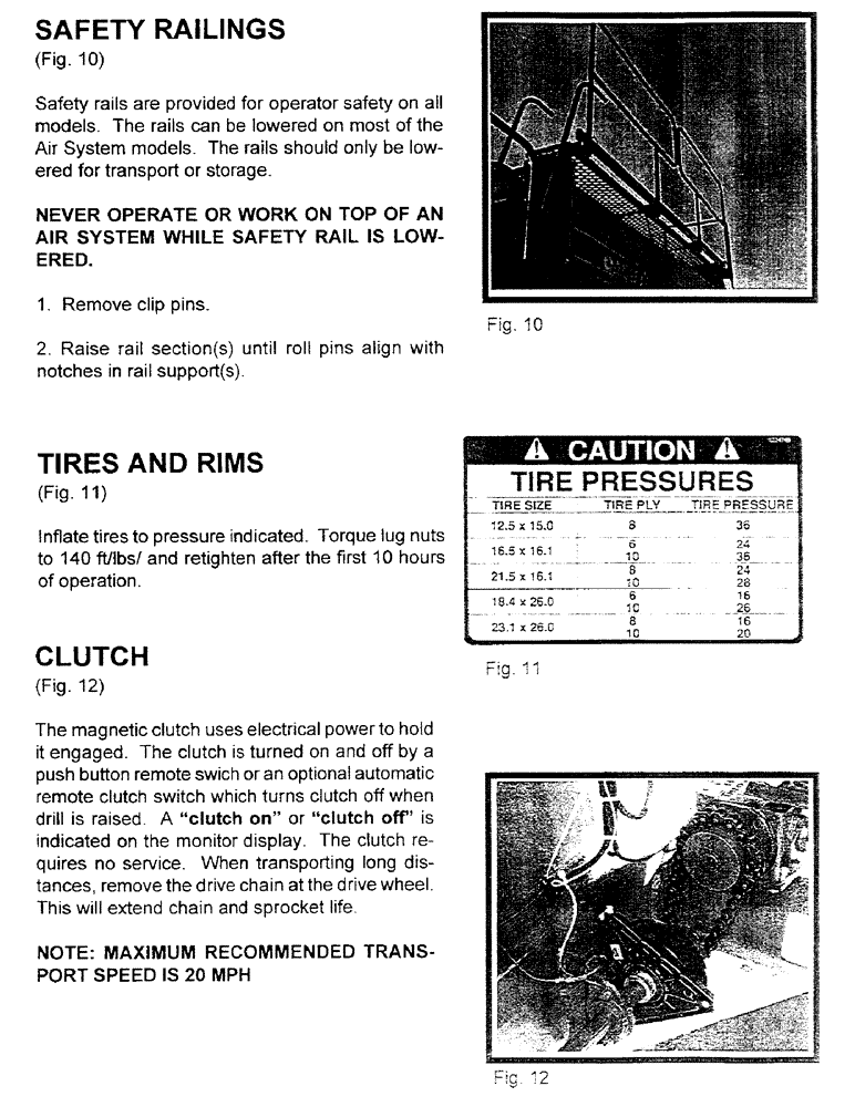 Схема запчастей Case IH 1100 - (B06) - SAFETY RAILINGS/TIRES & RIMS/CLUTCH 