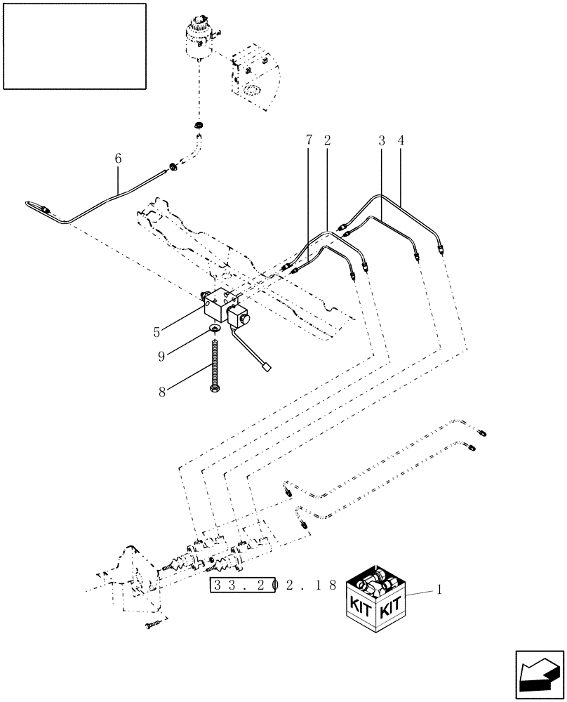 Схема запчастей Case IH 8010 - (33.202.23) - SERVICE BRAKE PRESSURE LIMITER KIT (33) - BRAKES & CONTROLS