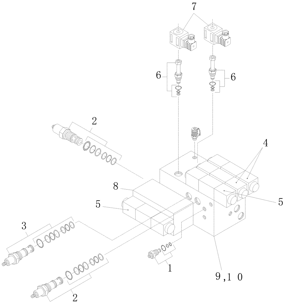 Схема запчастей Case IH A7000 - (B05.13[01]) - Hydraulic Valve {Elevator} (07) - HYDRAULICS