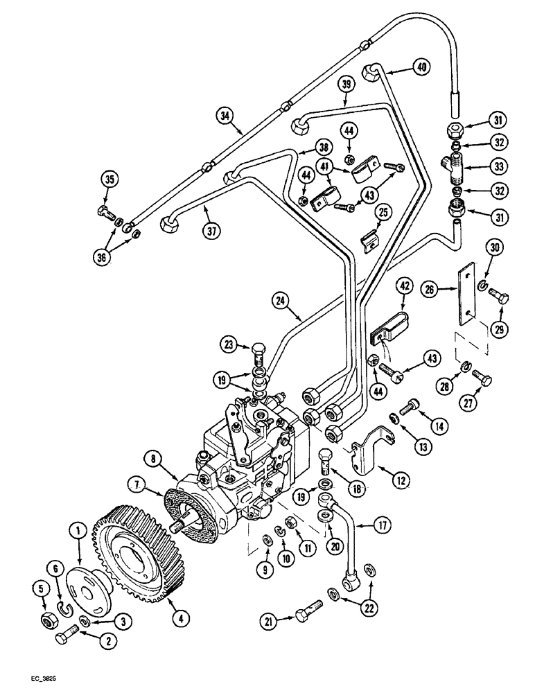 Схема запчастей Case IH 4240 - (3-04) - FUEL INJECTION PUMP AND TUBES (03) - FUEL SYSTEM