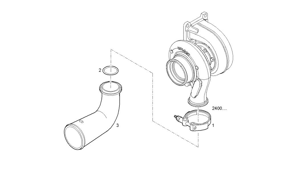 Схема запчастей Case IH F3AE0684G B004 - (2430.041) - EXIT AIR PIPE 