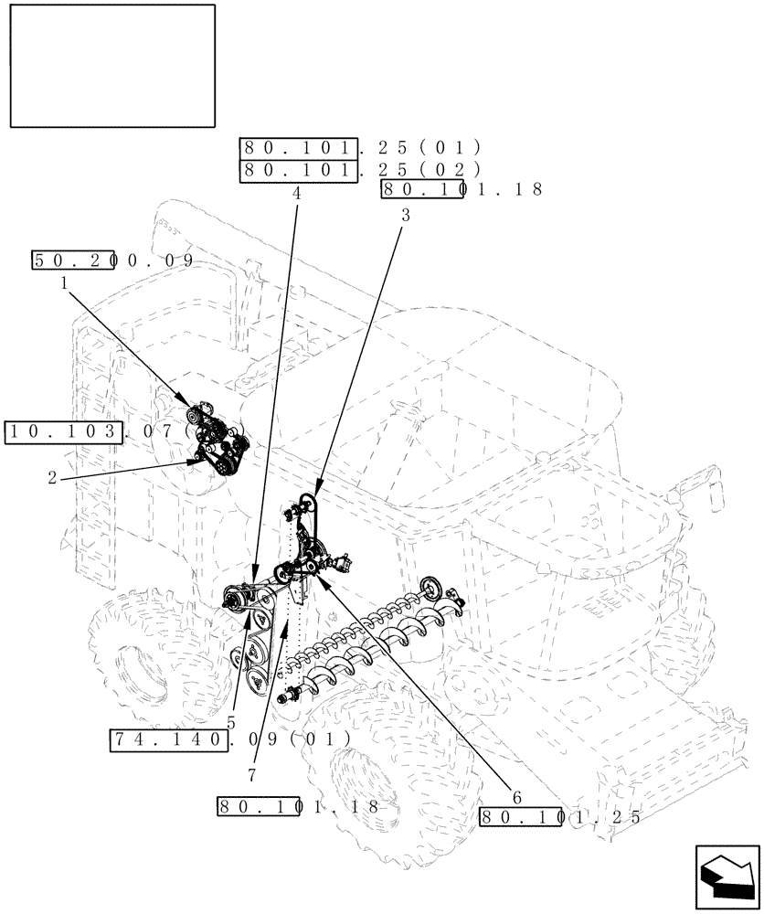 Схема запчастей Case IH 7010 - (05.000.02[03]) - BELTS & CHAINS - RIGHT SIDE - 7010 (05) - SERVICE & MAINTENANCE