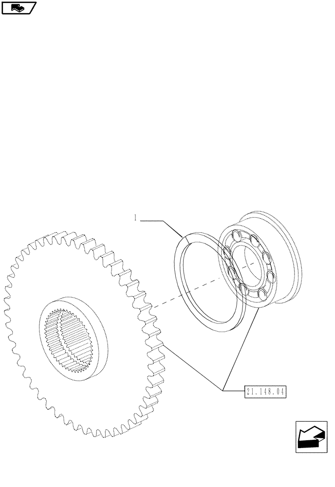 Схема запчастей Case IH MAGNUM 190 - (21.155.04[01]) - CENTRAL REDUCTION GEARS,SHIMS, WITH CONTINUOUSLY VARIABLE TRANSMISSION (21) - TRANSMISSION