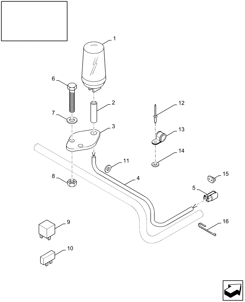 Схема запчастей Case IH LB433S - (18.84110773[01]) - DIA : REVOLVING FLASHLIGHT (18) - ACCESSORIES