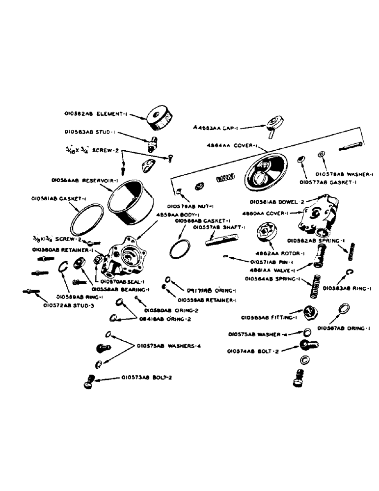 Схема запчастей Case IH 500-SERIES - (087) - PARTS FOR A4740AA HYDRAULIC, POWER STEERING PUMP (05) - STEERING