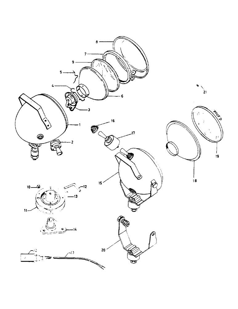 Схема запчастей Case IH 824 - (108) - REAR SPOT LIGHT (04) - ELECTRICAL SYSTEMS