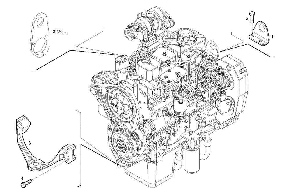 Схема запчастей Case IH F4BE0484F D601 - (4500.130) - ENGINE SUSPENSION 