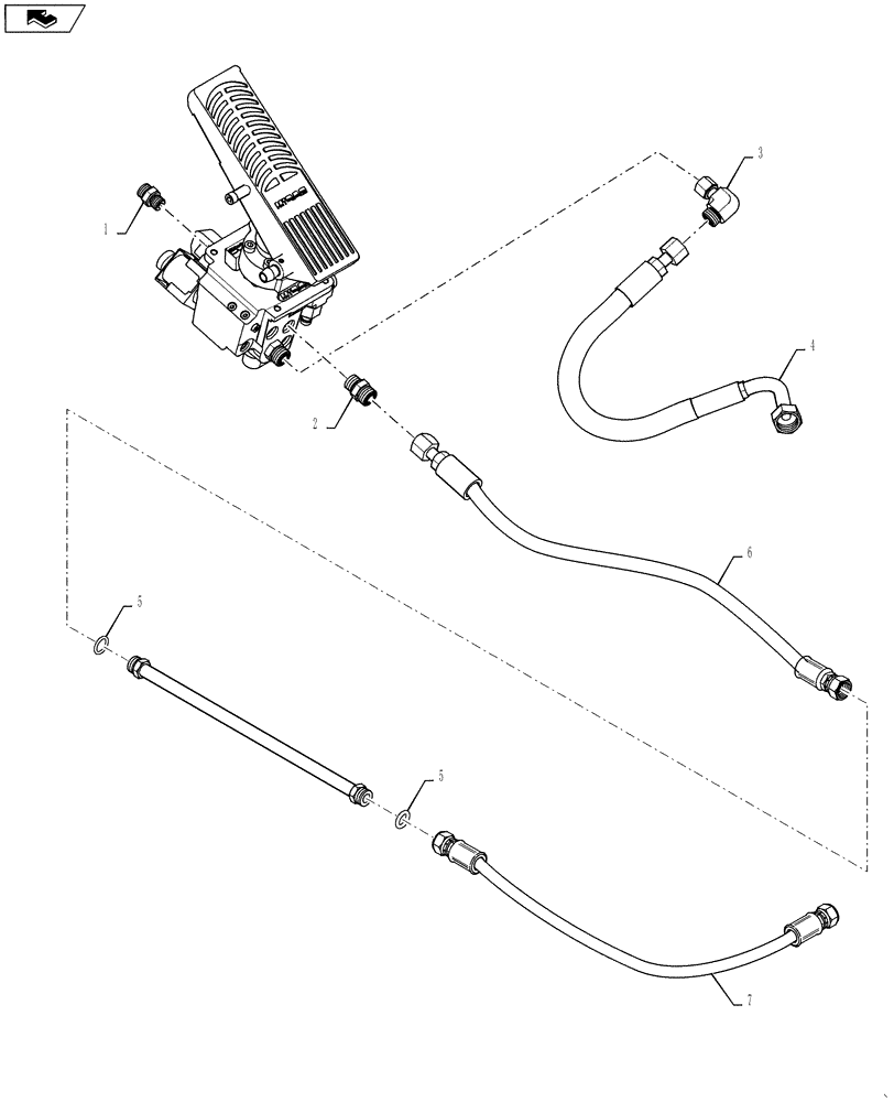 Схема запчастей Case IH 3330 - (33.202.02) - BRAKE PEDAL HYDRAULIC GROUP (33) - BRAKES & CONTROLS