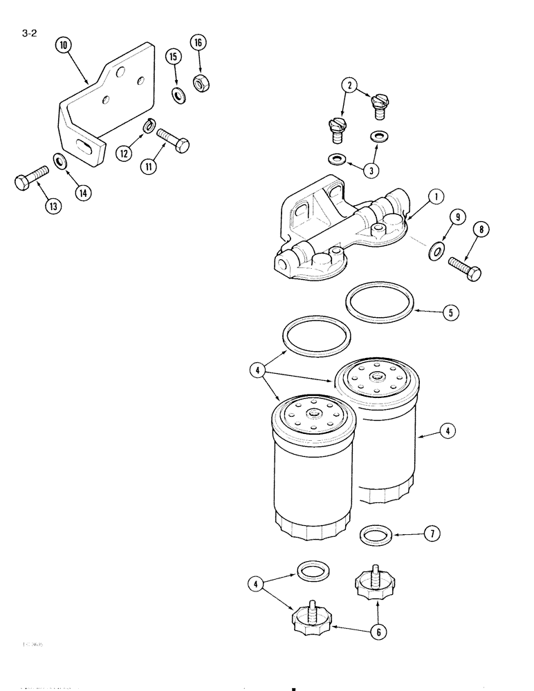 Схема запчастей Case IH 695 - (3-02) - FUEL FILTER (03) - FUEL SYSTEM