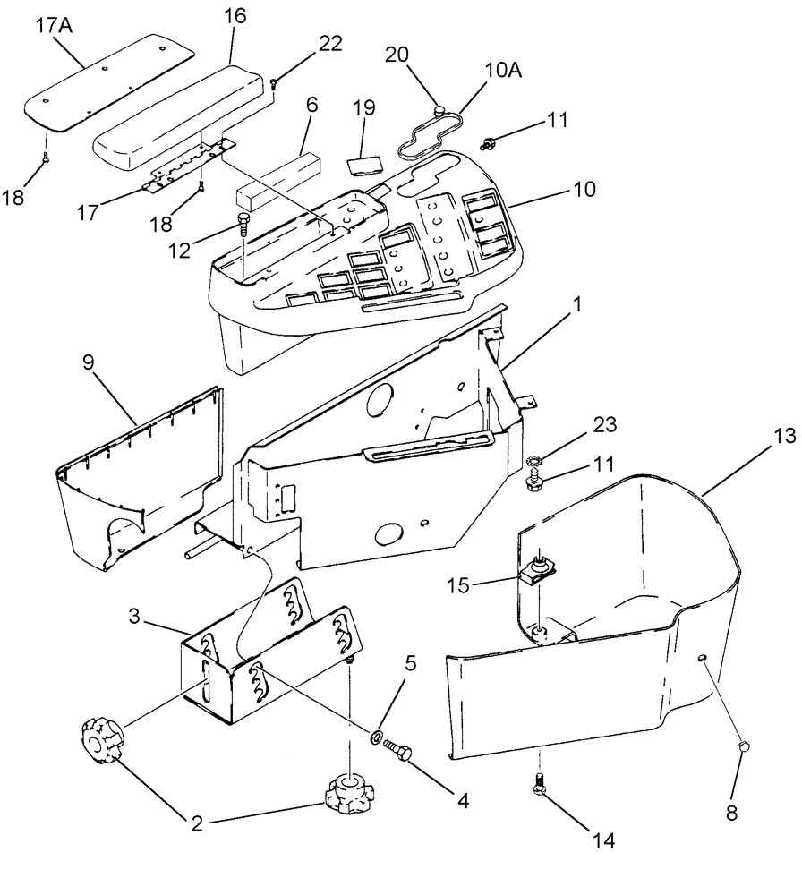 Схема запчастей Case IH 2388 - (09G-08) - CAB - CONSOLE, RIGHT HAND (10) - CAB & AIR CONDITIONING