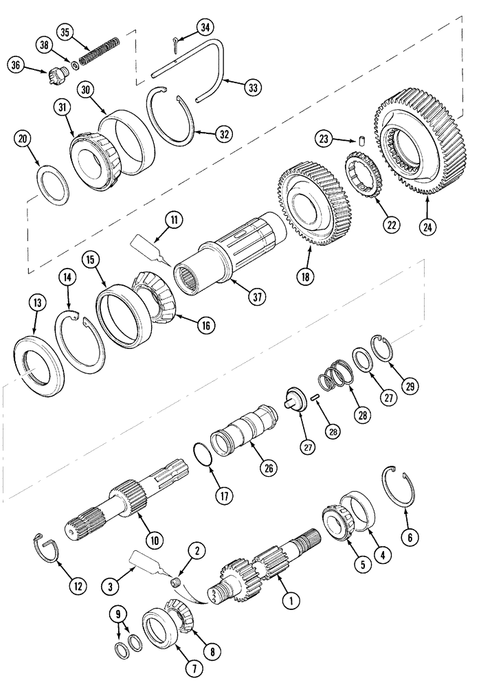 Схема запчастей Case IH 5220 - (6-082) - PTO, REVERSIBLE 540/1000 RPM (06) - POWER TRAIN