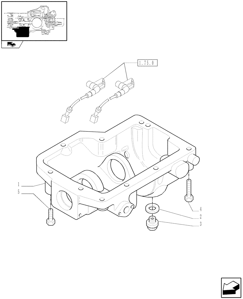 Схема запчастей Case IH FARMALL 95N - (1.33.0) - 4WD IDLER CASE AND COVERS (04) - FRONT AXLE & STEERING