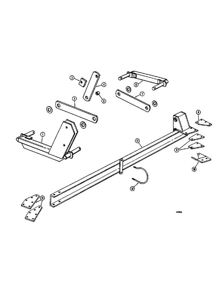 Схема запчастей Case IH 3300-SERIES - (14) - FRONT WHEEL LINKAGE, ON LAND HITCH, 5 BOTTOM, 5 TO 6 BOTTOM, 6, 7 AND 8 BOTTOM 