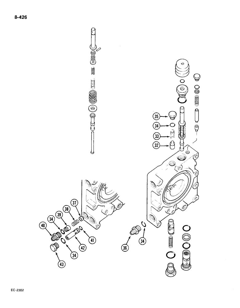 Схема запчастей Case IH 585 - (8-426) - MULTIPLE CONTROL VALVE, CONTD (08) - HYDRAULICS