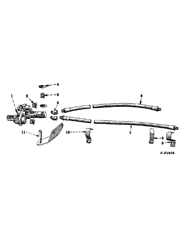 Схема запчастей Case IH SUPER AV-1 - (244) - HYD SYSTEM, REMOTE CONTROL, SPECIAL, BREAK-AWAY COUPLING, FRONT SECTION, BRACKETS HOSES AND CLAMPS (07) - HYDRAULIC SYSTEM