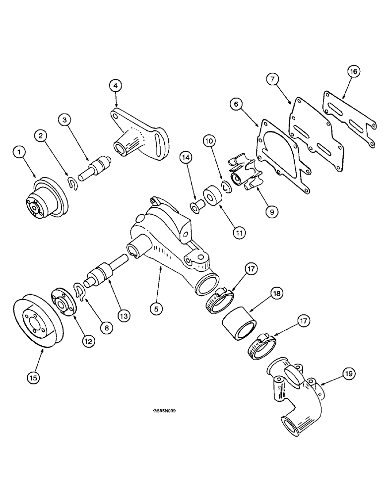 Схема запчастей Case IH D-282 - (2-126) - WATER PUMP, 706 AND FARMALL 656 TRACTORS 