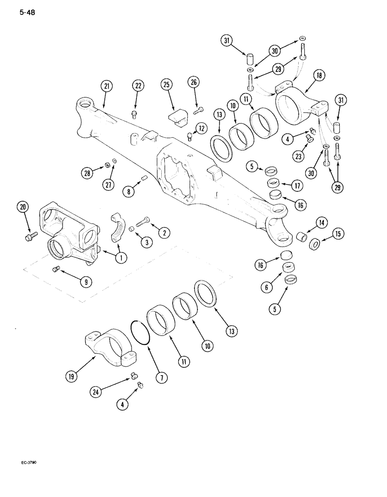 Схема запчастей Case IH 995 - (5-48) - MFD AXLE HOUSING, CARRARO (05) - STEERING