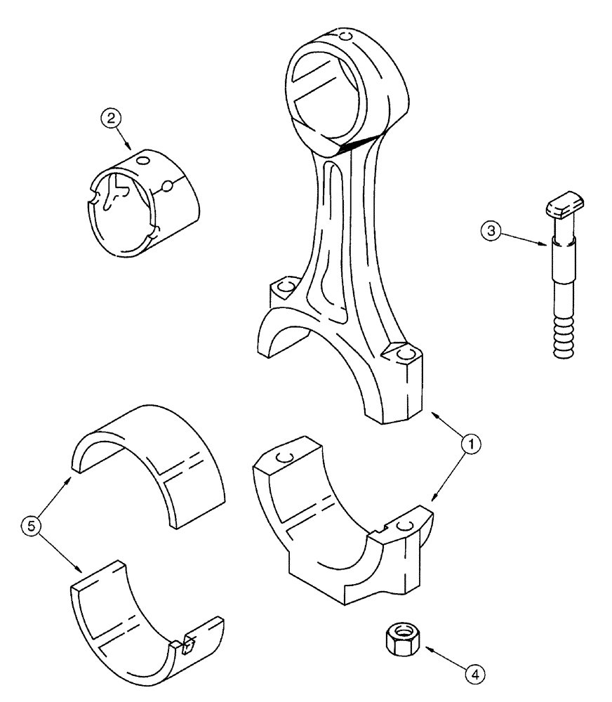 Схема запчастей Case IH 7220 - (2-104) - CONNECTING RODS, 6T-830 ENGINE, ALL 7210 TRACTORS, 7220 MODELS PRIOR TO P.I.N. JJA0064978 (02) - ENGINE