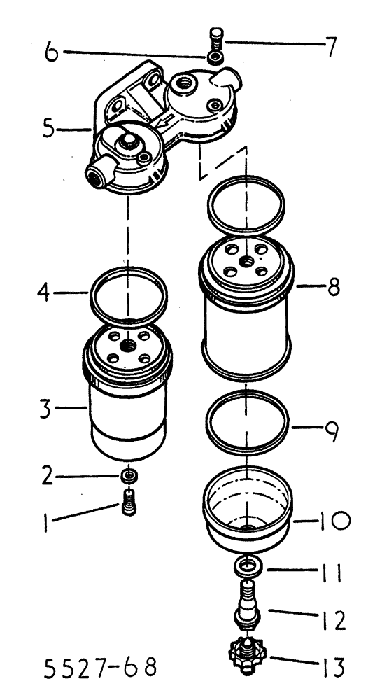 Схема запчастей Case IH 885 - (12-076) - TWIN FUEL FILTER -BOSCH- Power