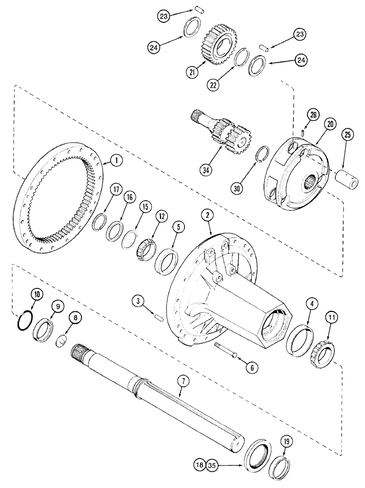 Схема запчастей Case IH 7210 - (6-068) - REAR AXLE AND CARRIERS, 96 AND 112 INCH AXLE, 7210 TRACTOR (06) - POWER TRAIN