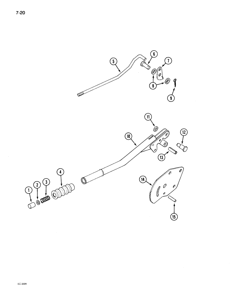 Схема запчастей Case IH 895 - (7-20) - PARK BRAKE HAND LEVER (07) - BRAKES