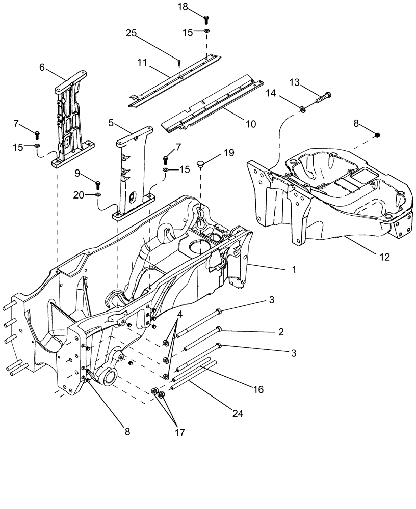 Схема запчастей Case IH MAGNUM 335 - (09-01A) - FRONT FRAME, CLASS V - SUSPENDED MFD (09) - CHASSIS/ATTACHMENTS