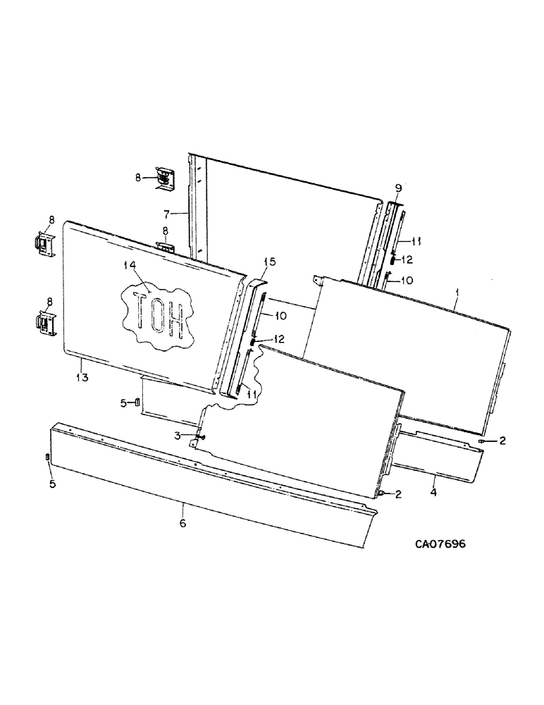 Схема запчастей Case IH 5088 - (13-03) - SUPERSTRUCTURE, HOOD SIDE PANEL AND RELATED PARTS (05) - SUPERSTRUCTURE