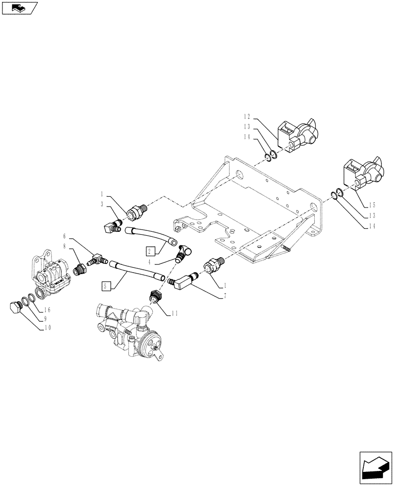 Схема запчастей Case IH PUMA 200 - (33.224.0102[14]) - ABS SYSTEM - PNEUMATIC TRAILER BRAKE (UNIVERSAL) - COUPLERS (VAR. 743965) (33) - BRAKES & CONTROLS