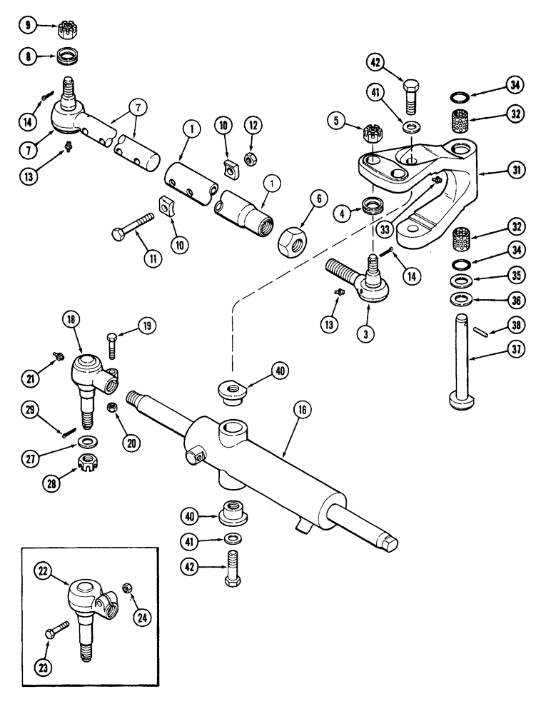 Схема запчастей Case IH 7210 - (5-030) - TIE RODS AND STEERING LINKAGE, 2 WHEEL DRIVE (05) - STEERING