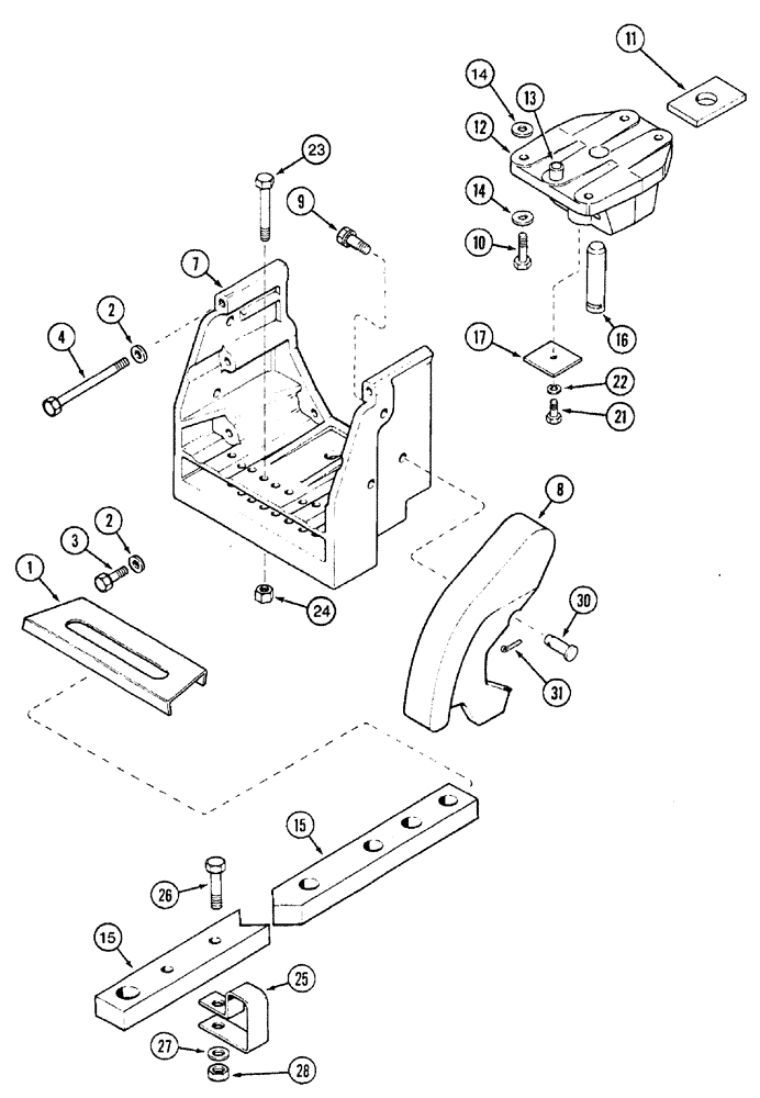 Схема запчастей Case IH 7250 - (9-012) - DRAWBAR, WITH HITCH (09) - CHASSIS/ATTACHMENTS