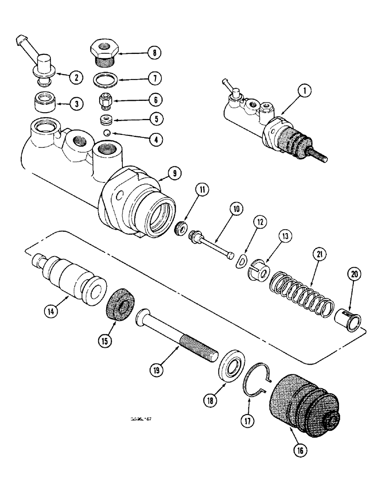 Схема запчастей Case IH 1660 - (7-10) - MASTER BRAKE CYLINDER (5.1) - BRAKES