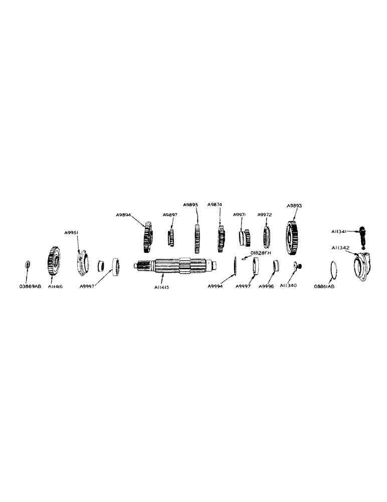 Схема запчастей Case IH 900 - (087) - SLIDING GEAR SHAFT, SPEEDOMETER DRIVE PARTS (06) - POWER TRAIN