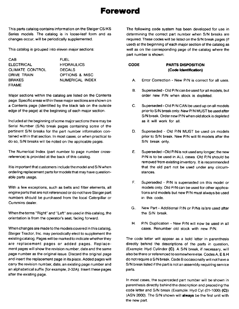 Схема запчастей Case IH KS-360 - (00-01) - FOREWORD (00) - GENERAL