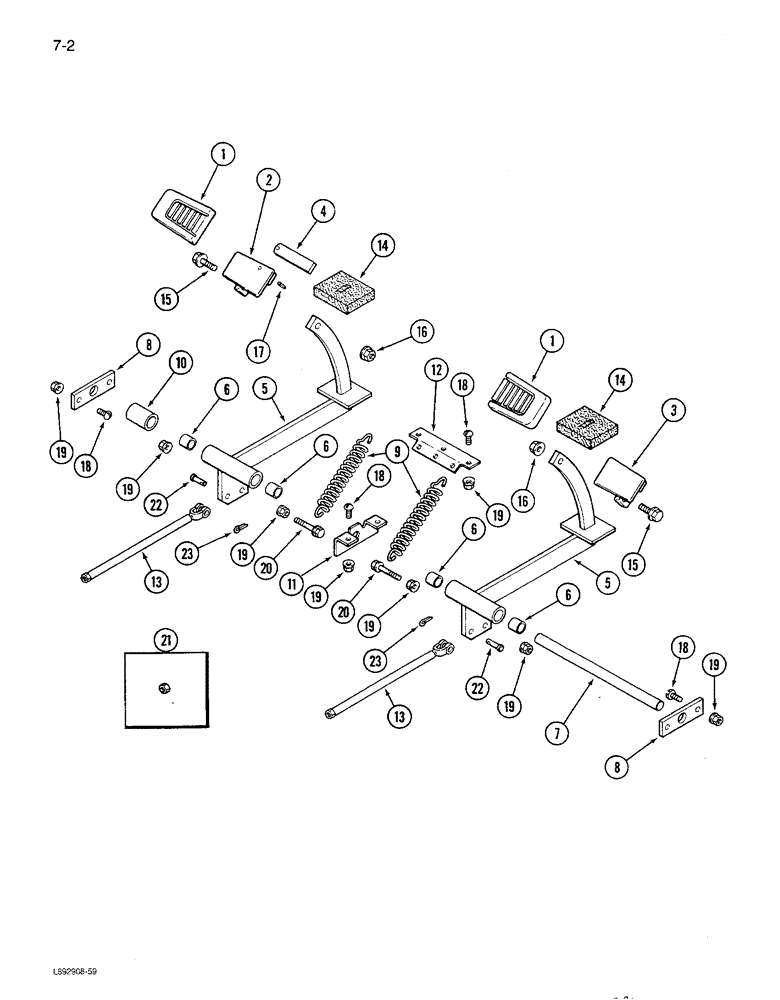 Схема запчастей Case IH 1680 - (7-002) - MASTER BRAKE CONTROLS (5.1) - BRAKES