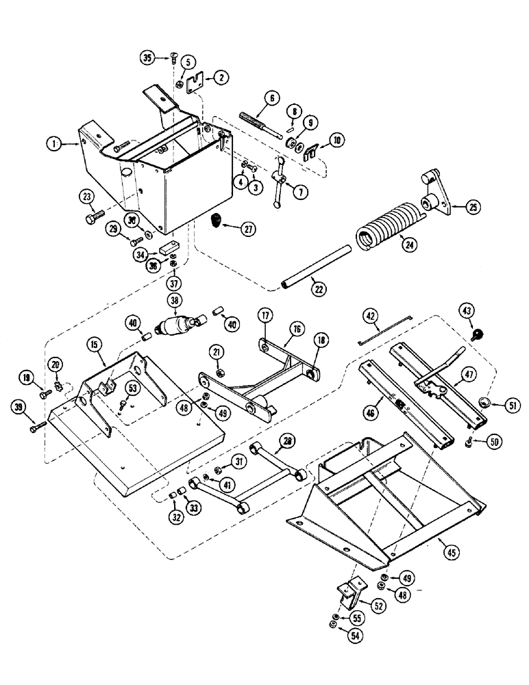 Схема запчастей Case IH 1370 - (422) - SEAT SUSPENSION, USED P.I.N. 8736001 TO 8755218 (09) - CHASSIS/ATTACHMENTS