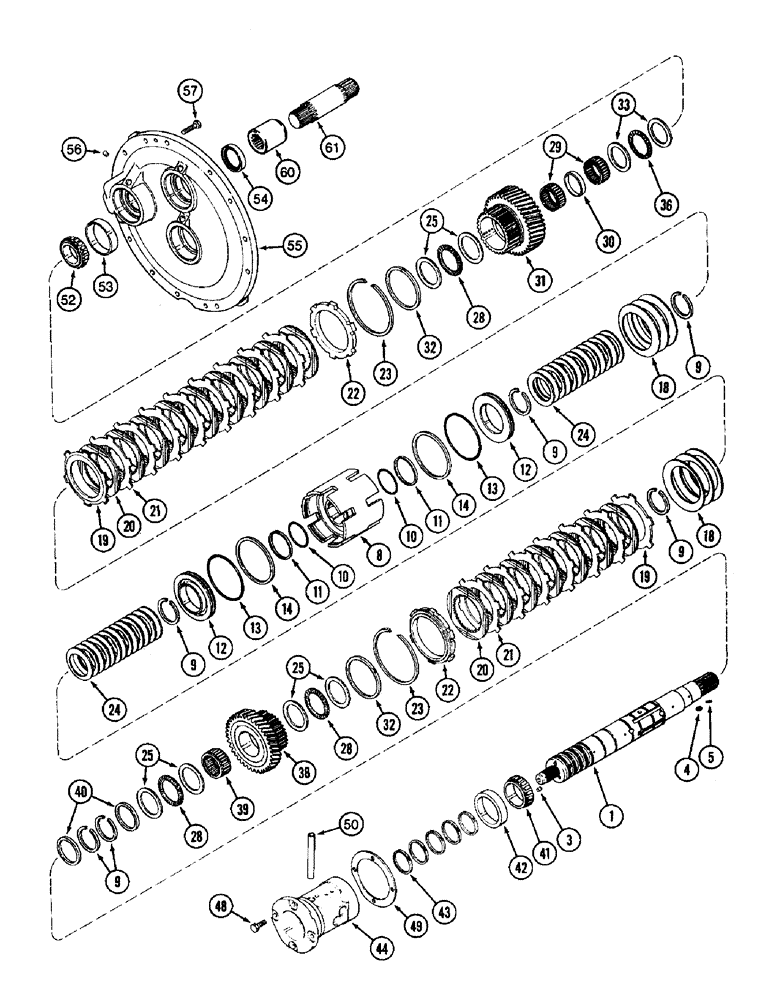 Схема запчастей Case IH 8950 - (6-004) - TRANSMISSION SPEED, INPUT SHAFT WITHOUT CREEPER (06) - POWER TRAIN