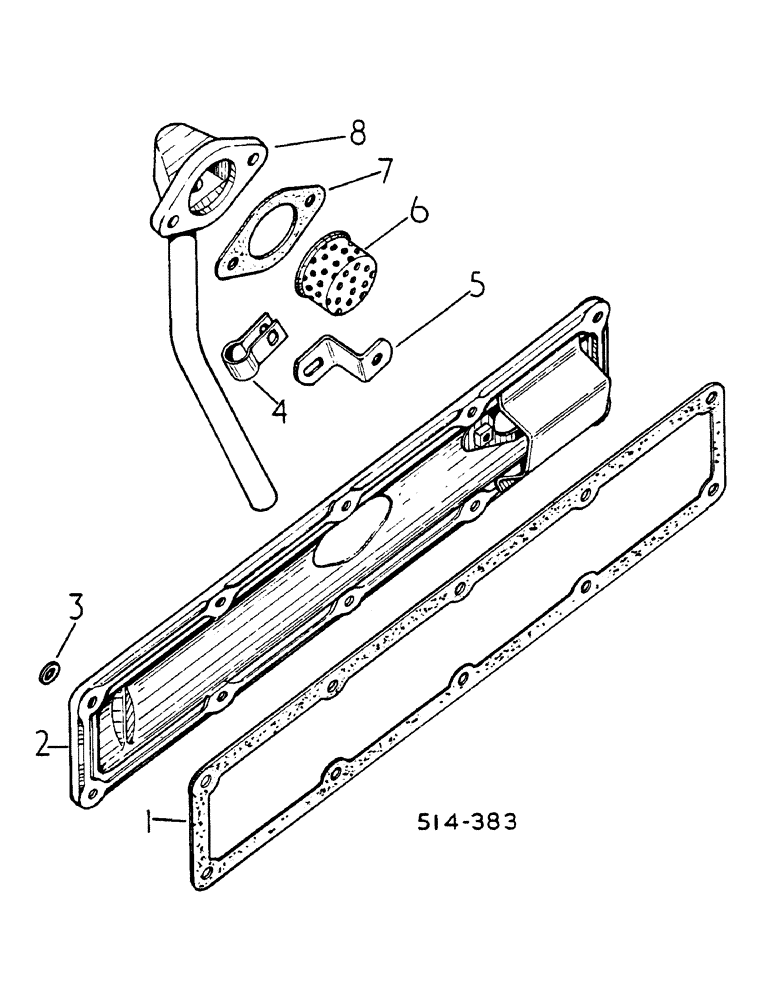 Схема запчастей Case IH 785 - (12-056) - CRANKCASE SIDE COVER AND BREATHER Power