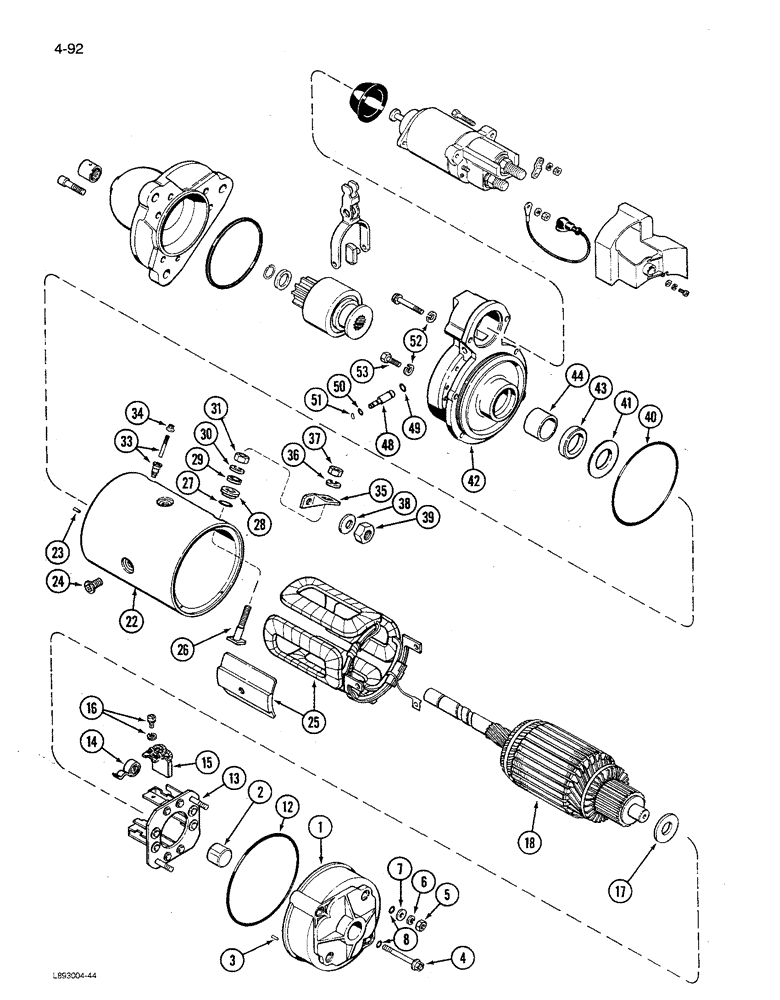 Схема запчастей Case IH 1680 - (4-092) - STARTER ASSEMBLY (06) - ELECTRICAL