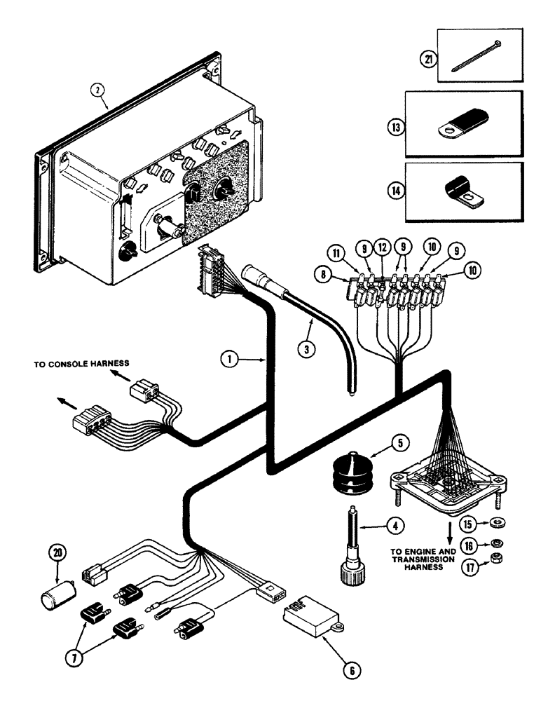 Схема запчастей Case IH 2090 - (4-068) - CLUSTER HARNESS, PRIOR TO P.I.N. 8841101 (04) - ELECTRICAL SYSTEMS